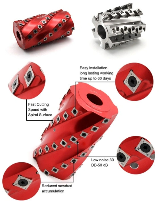 Plum Blossom Type Spiral Cutterhead-Stahl-oder Aluminiumlegierungs-Material